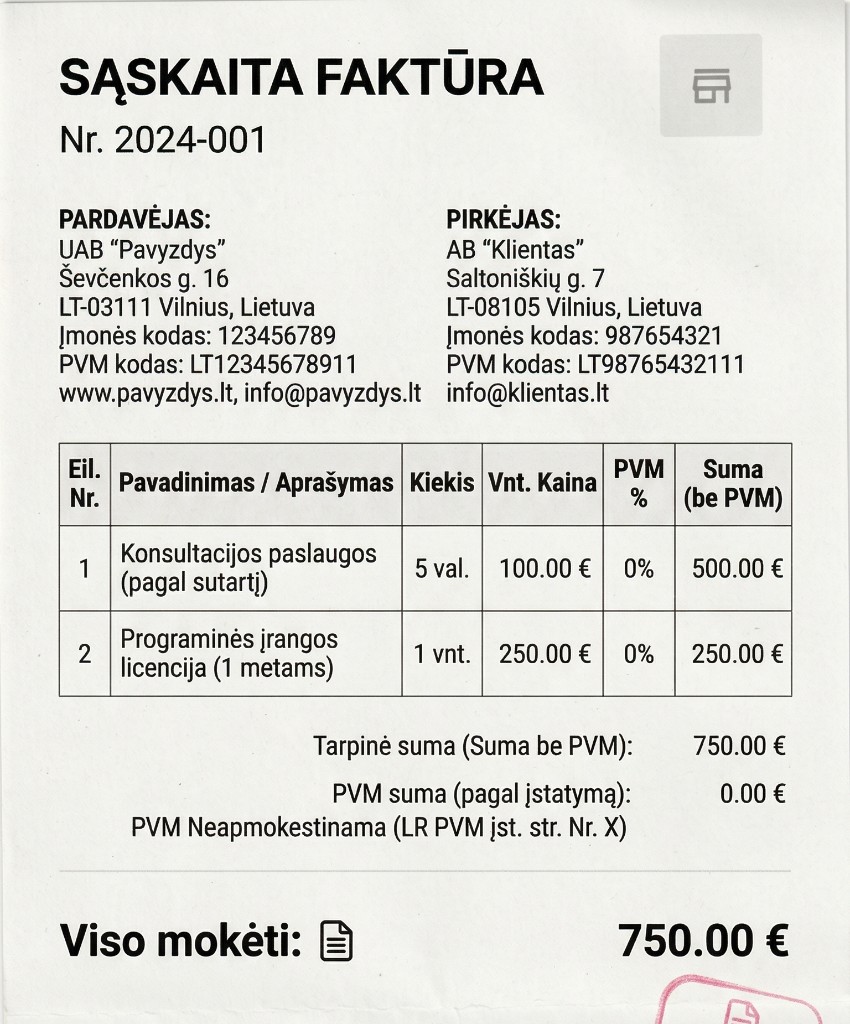 VAT invoice